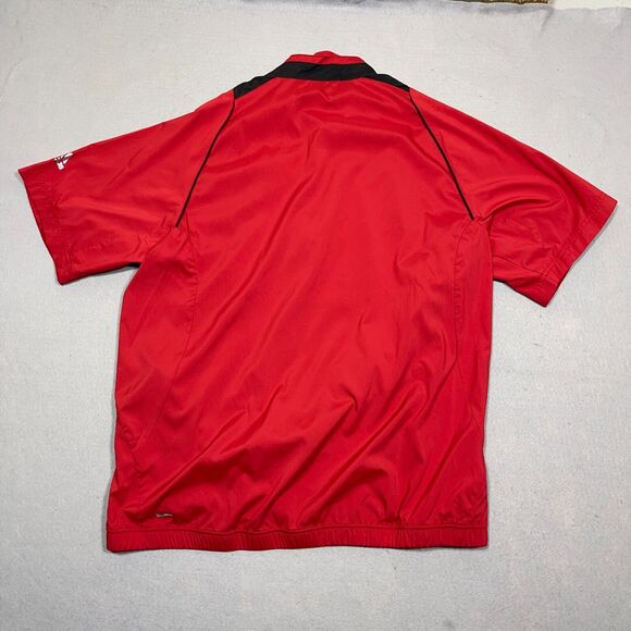 Adidas Golf ClimaProof Wind 1/4 Zip Pullover Short Sleeve Jacket Sz Large Red‎ - Picture 10 of 12